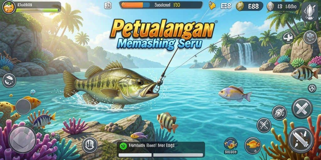Tampilan gameplay E88 yang menampilkan keseruan memancing.