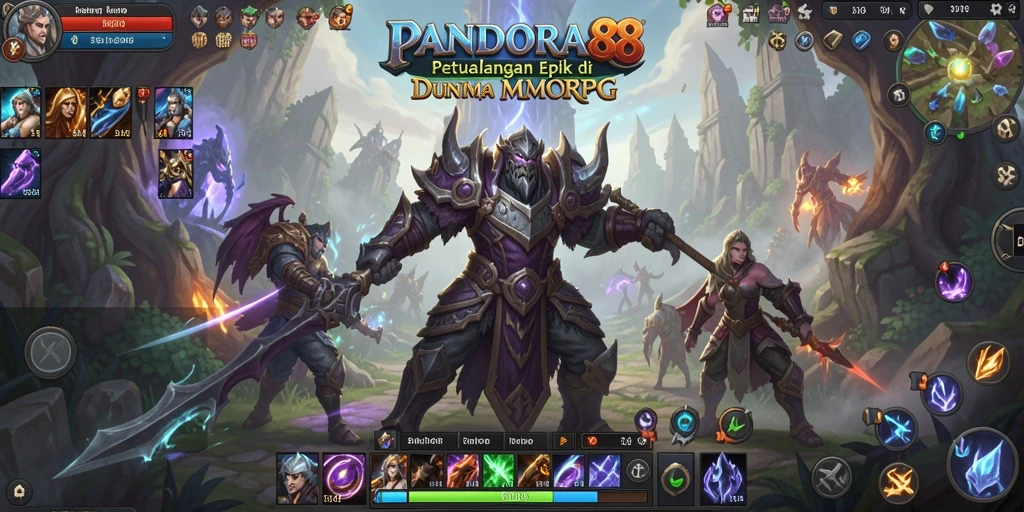 Screenshot menampilkan pertarungan epik dalam dunia MMORPG.