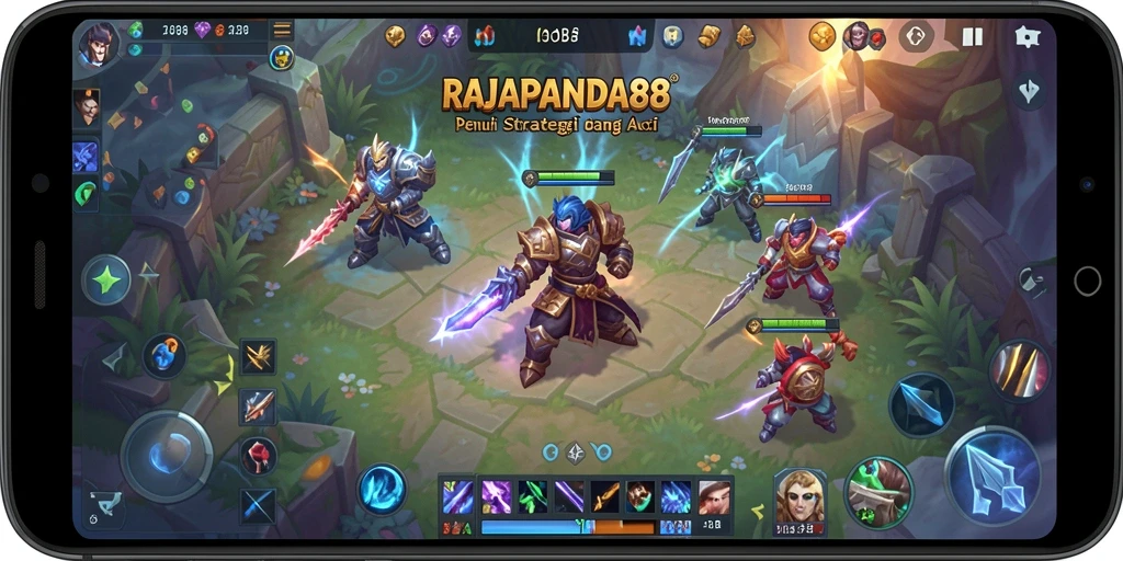 Screenshot gameplay RAJAPANDA88 yang menampilkan aksi pertempuran seru.