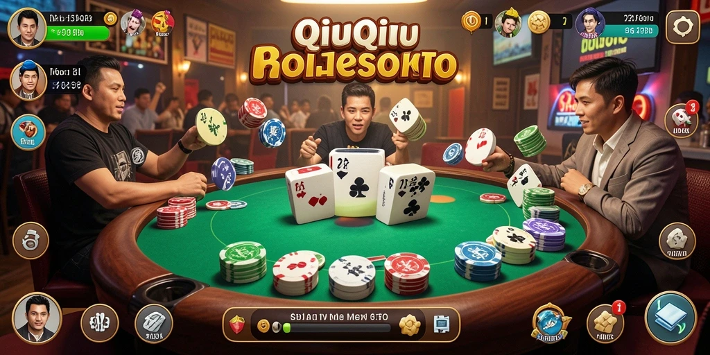 Tampilan layar permainan QiuQiu di SOLOTOTO yang seru.