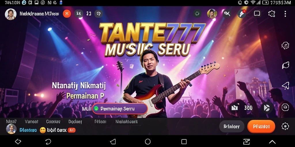 Tangkapan layar utama TANTE777 menampilkan gameplay musik yang menyenangkan.