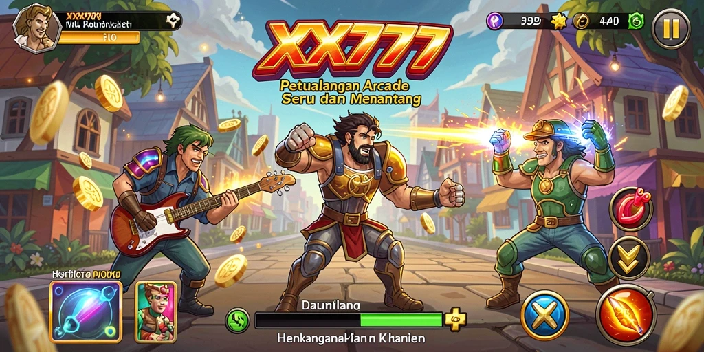 Tangkapan layar yang menunjukkan aksi mendebarkan dalam gameplay Arcade.