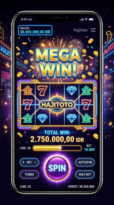 Tampilan aplikasi hajitoto yang menarik dan informatif.